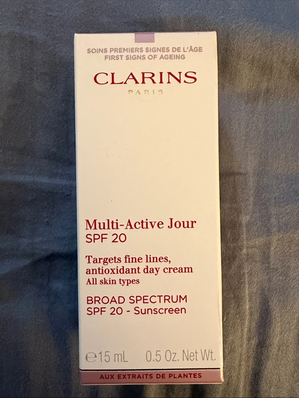 Clarins Multi-Active Jour SPF 20 Day Cream - White with Red Accents
